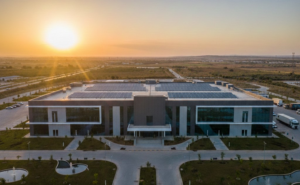 Vue extérieure du site industriel Laboratoires INPROD à Sbikha Kairouan
